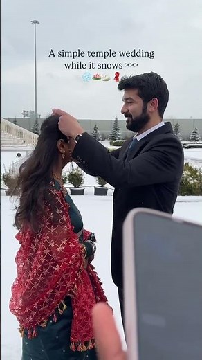 Simple wedding while it snows ❄️ #templewedding #simplewedding #love #wedding