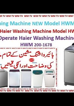 Haier Fully Automatic Washing machine Manual Book Model HWM 200 1678 WM TV