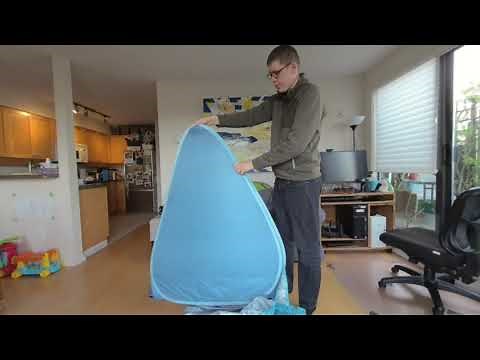 How to Fold Up a Beach Tent - Popup Sun tent easy instructions