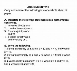 ASSIGNMENT 2.1Copy and answer the following in a one whole sh... | Filo