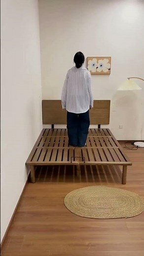 🏡5㎡でも置ける！無垢材ベッドが優秀すぎる✨コンパクトな部屋にぴったりで快適！ #home #暮らしチャンネル #homedecor#ベッド #おしゃれ#furniture
