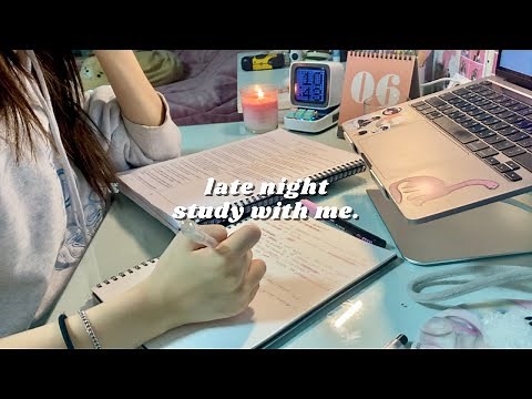 late night study session // pencil asmr, page-flipping, no music, study with me