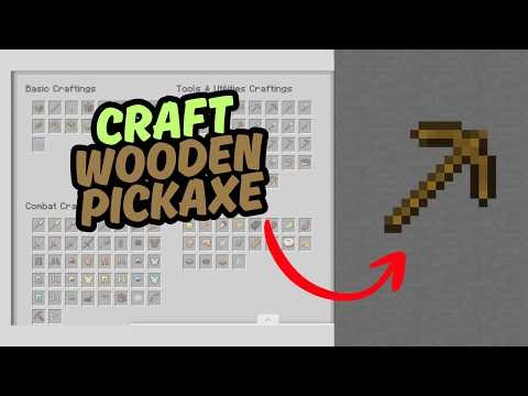 Crafting Your First Pickaxe in Minecraft FAST!