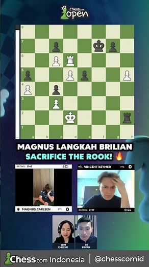 Grandmaster Main Catur Online Korban Benteng 🔥 GM Magnus Carlsen vs GM Keymer Chess.com Open #catur