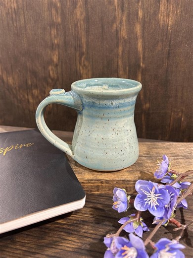Robins Egg Blue With Speckles Ceramic Coffee Cup, Artisan Drinkware, Handmade Pottery Mug, - Etsy