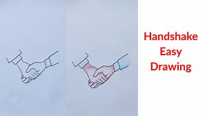 How to draw handshake | Handshake drawing | Priyanka creative guru