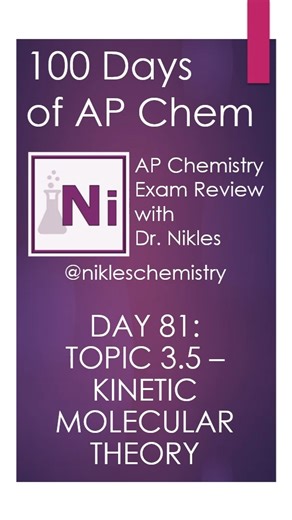 Nikles Chemistry | 100 Days of AP Chem - Day 81 - Topic 3.5 - Kinetic Molecular Theory #apchem #apchemistry #chemistry | Instagram