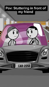 Stuttering in front of my friend #fyp #relatable #skit #friend #stutter | Humor Animations