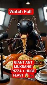🐜 Giant Ant Mukbang! Pizza, Noodles & Huge Feast ASMR 🤯🍕🍜 #explore #funny #fyp #shorts #asmr #mukban
