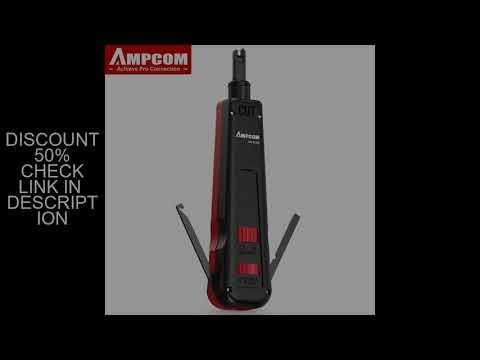 AMPCOM Punch Down Tool Multi-functional Impact Tool with Removable 110 IDC Two Head Blade and Cable