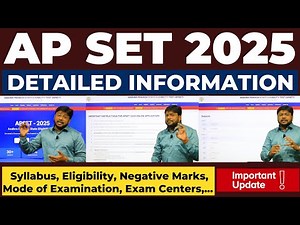Detailed Information - AP SET 2025 - Don't Miss it : #apset2025 #apset #apset2026