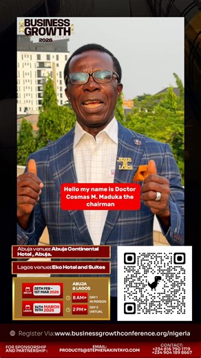 Abuja! The Business Growth Conference 2026 takes off in less than 6 days... If you’re working 16-hour days. Making every decision. Solving the same problems again and again. And still… your business can’t run without you. That’s not a scalable business, that’s an expensive job. At the Business Growth Conference (BGC), you’ll learn how to build systems that allow your business to run smoothly even when you’re offline. Discover proven frameworks for: ✅ Scaling revenue ✅ Building high-performance t