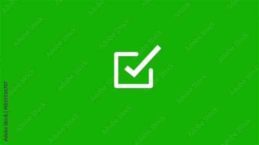 Check mark symbol Animation. approved tick mark icon, success. Animation of Check Mark. Check mark symbol, isolated on transparent background