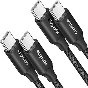 etguuds USB C to USB C Cable 6ft, 2-Pack, 60W Fast Charging Type C to C Charger Cord for iPhone 17 16 15 Pro Max Plus Air 16e, for MacBook/iPad USBC, Samsung Galaxy S25 S24 S23 A17 A16, Pixel