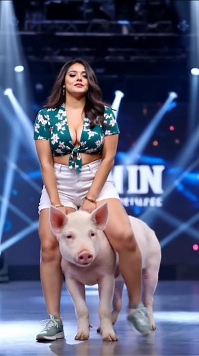 💃🐷Woman dancing with pigs on AGT stage takes over the internet! #viralvideo