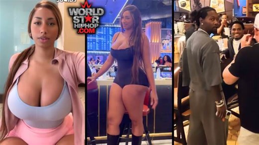 Offset Looked Shook When A 6’7” 300lb Amazonian Woman Pulled Up On Him At The Casino!