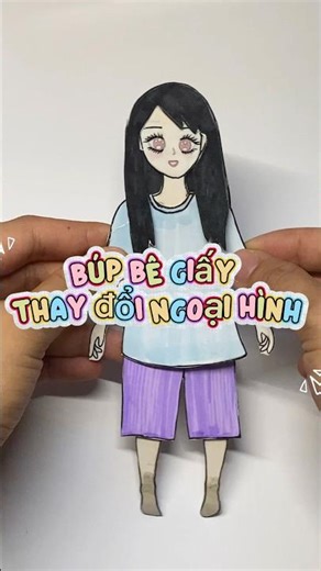 The challenge of changing the appearance of a paper doll. #mintchan #paperdoll #craftpaper #diy #...