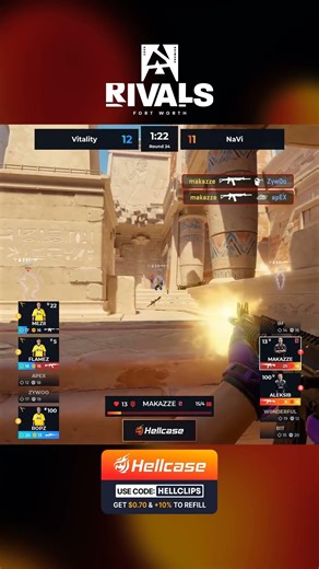 ONE MAN, FOUR DOWN #cs2 #blast #Rivals #hellcase