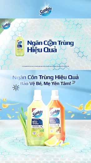 Bé chơi trên sàn mà sợ côn trùng tới "phá đám"? Dùng ngay Sunlight lau sàn Bioshield để ngăn côn trùng hiệu quả và bảo vệ cho bé yêu! #sunlightlausan #ngancontrung #hoptaccungUnilever | Sunlight Lau Sàn | Facebook