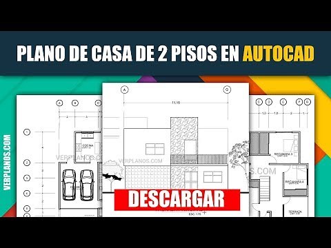 ✅ Plano de casa de 2 pisos y 4 dormitorios 🤩 Descargar en AutoCAD