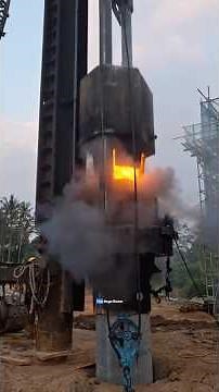 How does a diesel pile driver work?