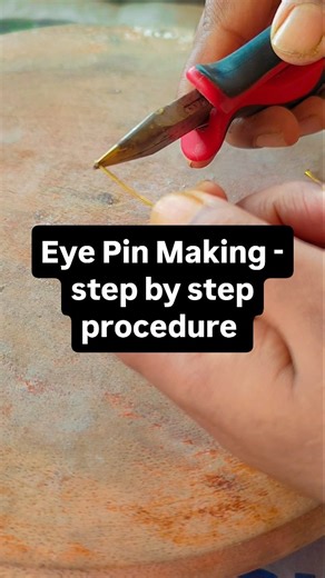 Revathy | Handmade Jewelry & Art on Instagram: "How to Make a Perfect Eye Pin – Step-by-Step Tutorial Perfect for all handmade jewelry lovers 💫 ✨ Materials Needed: • Jewelry wire ( 18 to 22 gauge) • Round-nose pliers • Wire cutter 👇 Follow These Easy Steps: 1️⃣ Cut Your Wire Use wire cutters to trim your wire to the length you need — around 2 inches is a good start. 2️⃣ Grip with Round-Nose Pliers Hold one end of the wire using round-nose pliers near the tip for a small, neat loop. 3️⃣ Twist t