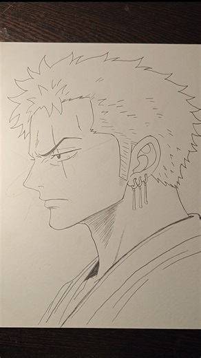 drawing zoro side view #shorts #onepiece #zoro #anime #drawing