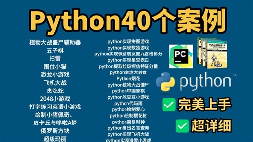40个Python项目案例，手把手教学，可完美运行，学完就能就业，你想学的Python项目案例这里全都有！（附源码）