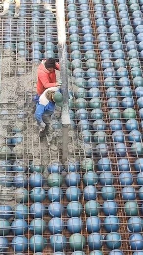 “Plastic Balls Inside Concrete? 😱 #shorts