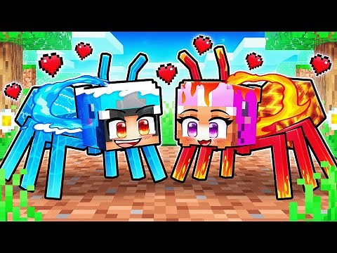 Omz Fire ANT and LILY Water ANT Love Story in Minecraft!