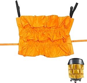 Yellow Trash Can Caddy Bags For Garbage Bins, Fit 32-50 Gallon Can,10 Pockets Commercial Cleaning Caddy Bag,Garbage Bin Caddy Organizer