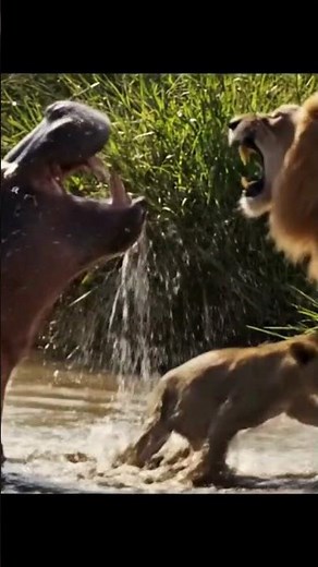 Hippo SAVES Lion From Attack