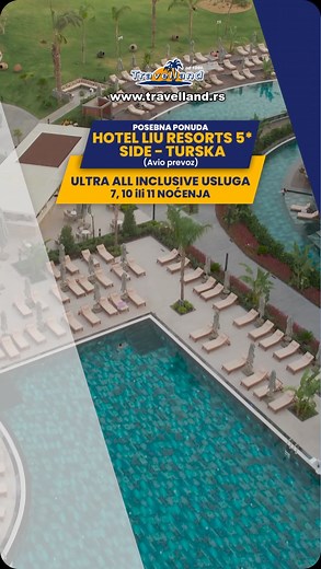 ☀️ 🇹🇷 HOTEL LIU RESORTS 5* 🇹🇷 ☀️ | Side, Turska | Paket aranžman avio prevoz transfer smeštaj, all-inclusive usluga | ✅ 7, 10 ili 11 noćenja ✅ Ultra all-inclusive usluga ✅ Hotel ima svoju peščanu plažu ✅ Glavni i 2 a la carte restorana ✅ 5 spoljašnjih bazena ✅ 5 vodenih tobogana ✅ Suncobrani, ležaljke i peškiri na raspolaganju gostima hotela ✅ Ponuda je aktivna do popune kapaciteta. 🏨 Poseduje sopstvenu peščanu plažu, koja je udaljena 300m od hotela i zauzima površinu od 20.000 m2, gde su g
