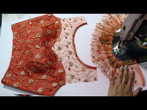 Transparent Net Blouse design Full cutting & stitching / Model blouse front & back design cutting