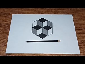 Easy way to draw optical illusion cube 3d for beginners | 3d drawings