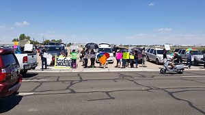 More protesters are lining up at the Yuma County Fairgrounds. | KYMA-TV