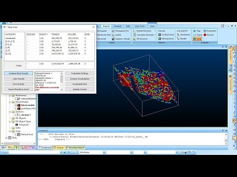 STUDIO RM : BLOC MODEL, ESTIMATION DES RESSOURCES (BLOCK MODEL CREATION AND RESOURCE ESTIMATION).