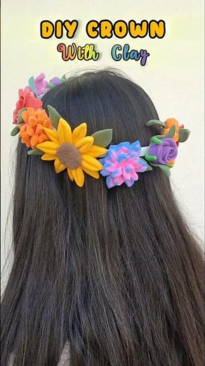 Clay Flower Crown 👑How to Make Crown #clayart #claycrown #creativeclayideas #viralshorts #shortvideo
