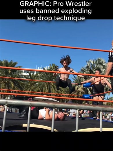 wrestler EXPLODES from BANNED exploding leg drop technique 😲 #wrestling #kick #funny #edit #haha