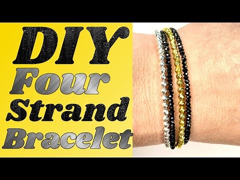 How to Make This Multi Strand Beaded Bracelet - DIY Four Strand Beaded Bracelet using Clam Shells