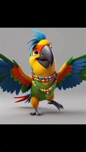 Cute 3D Parrots 🦜 dancing and Cooking #shorts