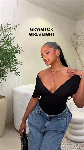 Girls Night Outfit Ideas | Black Top and Accessories