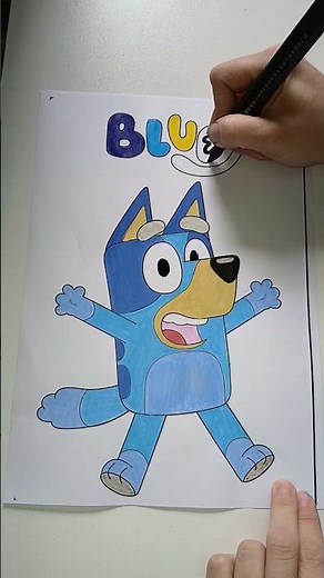 العنوان 1: How to Draw and Color Bluey Step by Step! 🎨🐶 #shorts