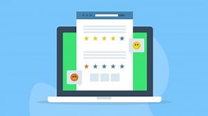 Customer sharing online feedback, Customer rating and review on website, Personal opinion on web - 2D animation video clip