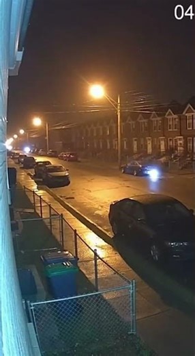 Light Orb Floating Down Street