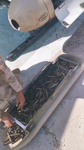 Military Helicopter Armament Close-Up: Reloading Process