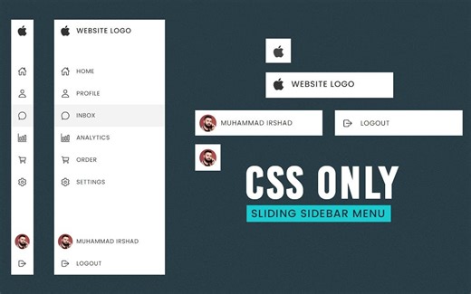 滑动侧边栏菜单在Html和CSS