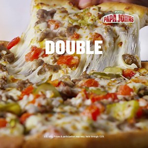 There’s a seat for everyone at this table. Get a Large Double Cheeseburger Pizza for $11. | Papa Johns Pizza
