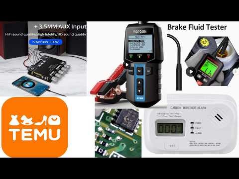 Temu tools review- HiFi 100w amplifier, battery tester, carbon monoxide detector, brake fluid tester