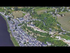 ロワール渓谷のシノン城【上空から360°view HD】Château de Chinon, Val de Loire, France◆フランス/城郭建築/古城/世界遺産
